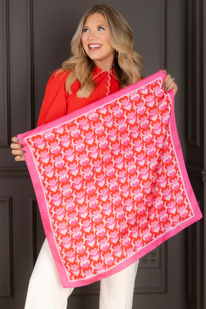 Pop of Heart Pink Silky Scarf | The Willow Tree
