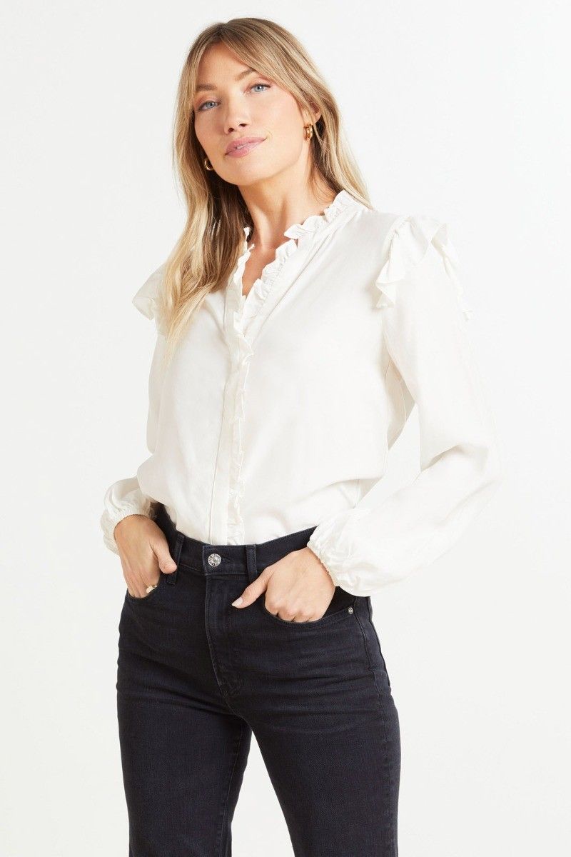 EVEREVE Thea Ruffle Button Down | EVEREVE | Evereve