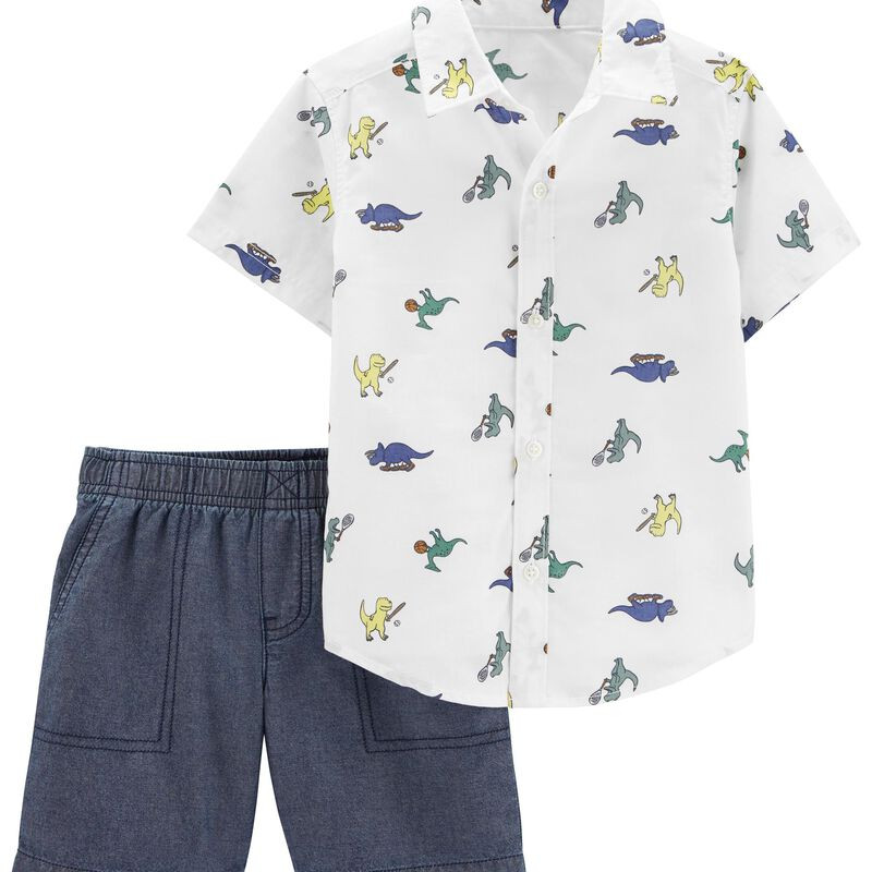 2-Piece Button-Front Short & Short Set | Carter's