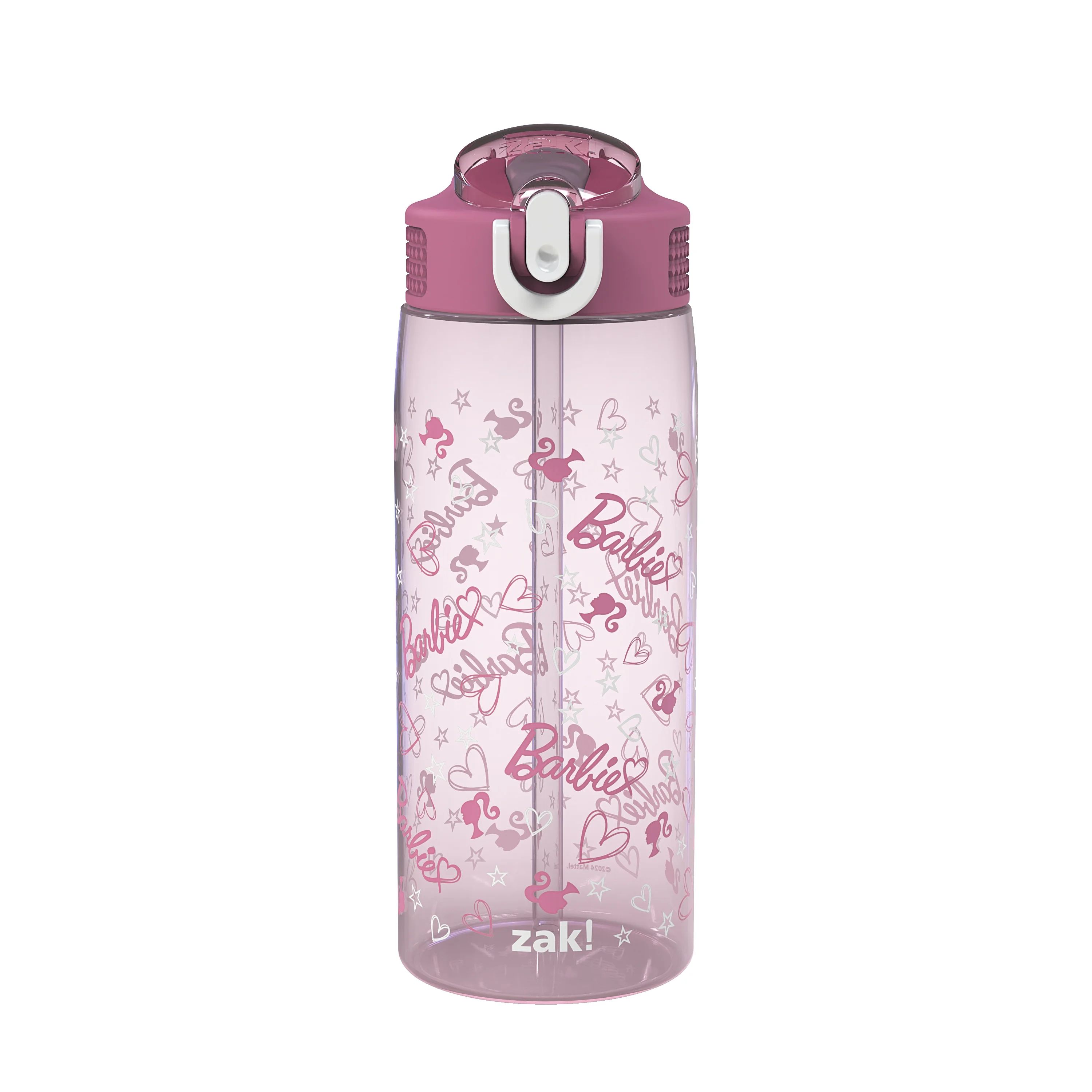 Zak Designs 25oz Barbie Kids Straw Water Bottle, Durable Plastic Park Bottle with Easy-Open Locki... | Walmart (US)