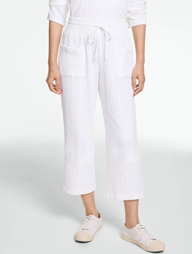 Crinkle Gauze Straight Leg Pants | Talbots