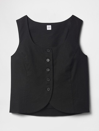 Linen-Blend Scoopneck Vest | Gap Factory