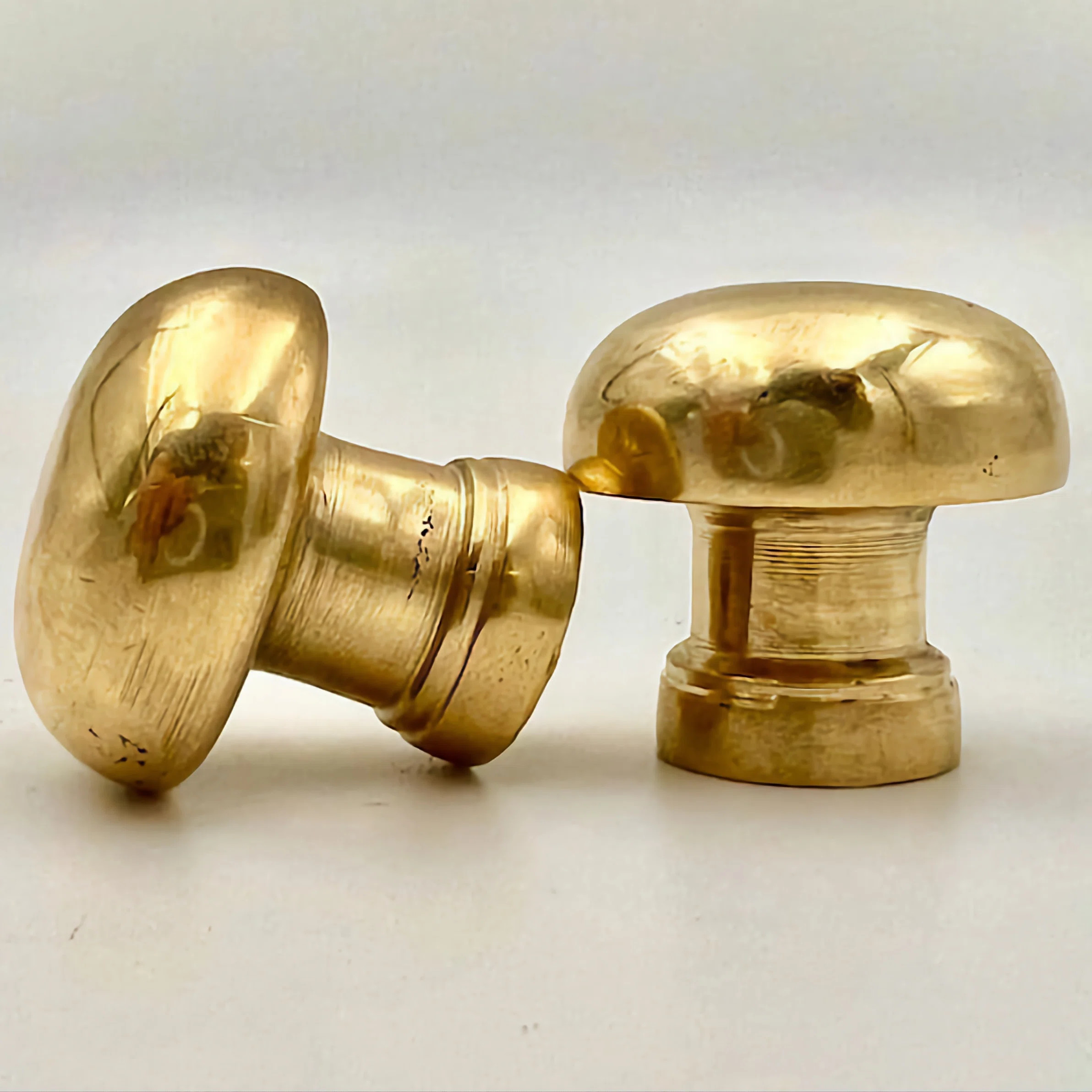 CUSTOmosaic Handmade Unlacquered Brass Kitchen Cabinet Knobs Set Of 4 Round Door Knobs For Furnit... | Wayfair North America