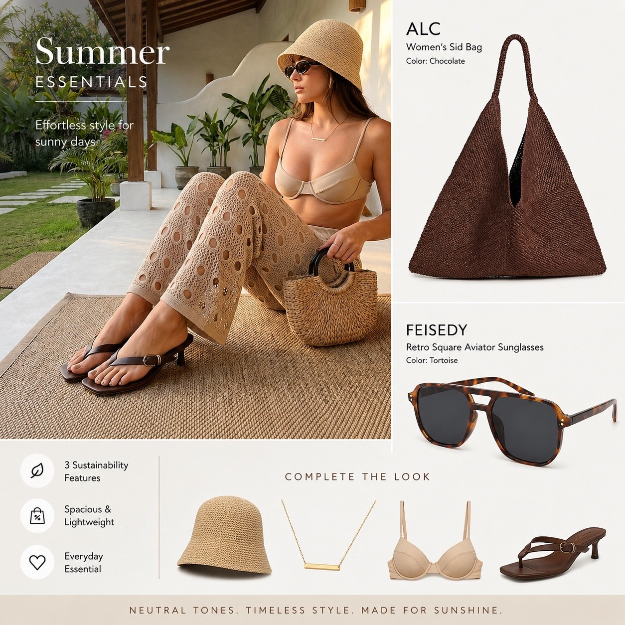 Summer essentials 🤎

#bag #sandals #sunglasses #swimwear #barnecklace Amazon

#LTKgrwm #LTKootd #LTKSwim
