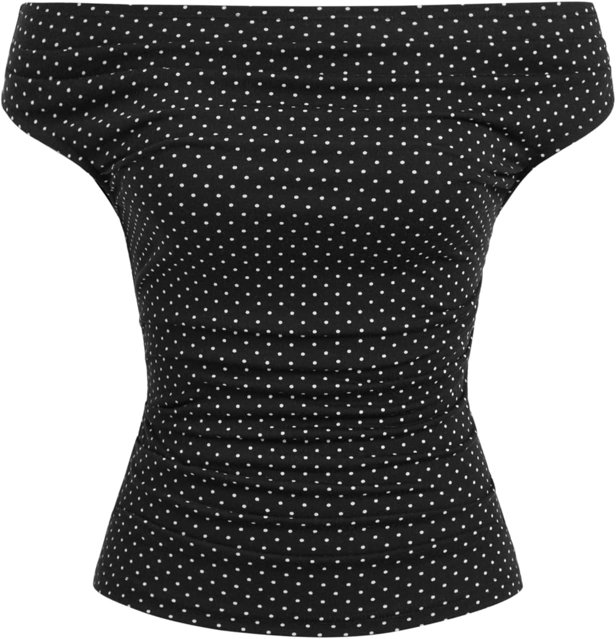 CIDER Women's Polka Dot Top Going Out Crop Tank Tops Boat Neck Ruched Summer Tops Trendy Cute Y2K Outfits | Amazon (US)