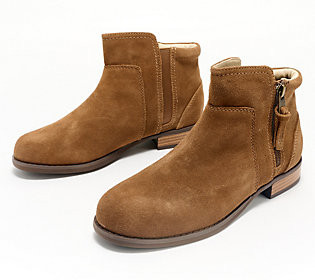 Revitalign Orthotic Suede Side Zip Ankle Boots - Sunbow | QVC