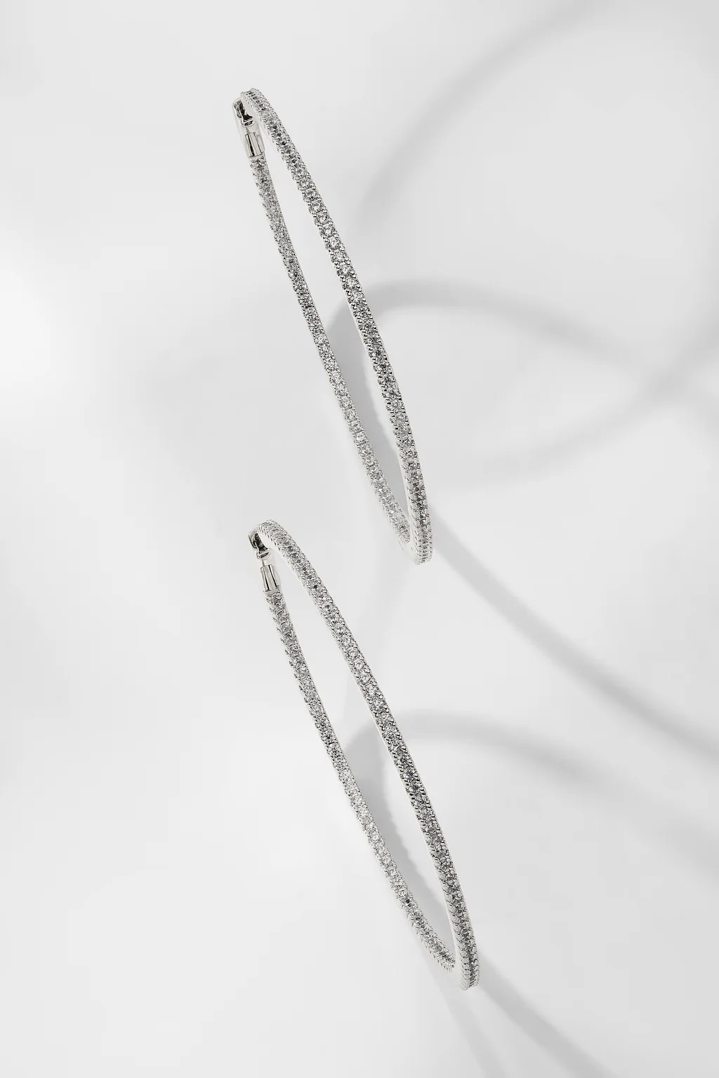 PERFECT HOOPS PAVE CZ 50MM HOOP EARRINGS | NADRI