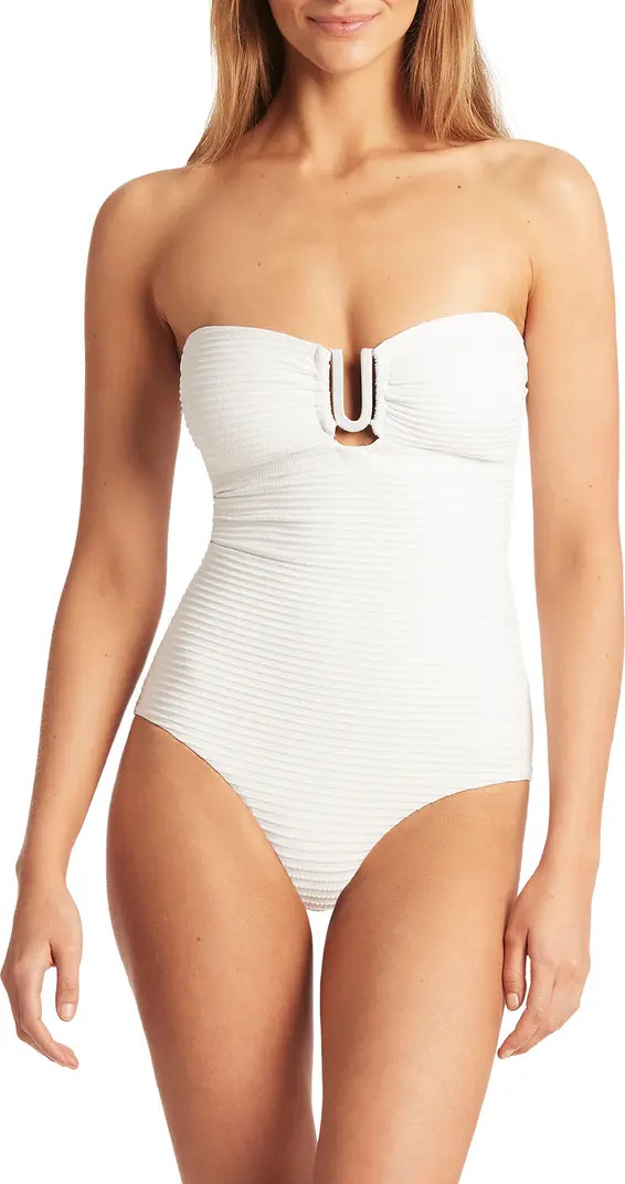 U-Bar Bandeau One-Piece Swimsuit | Nordstrom
