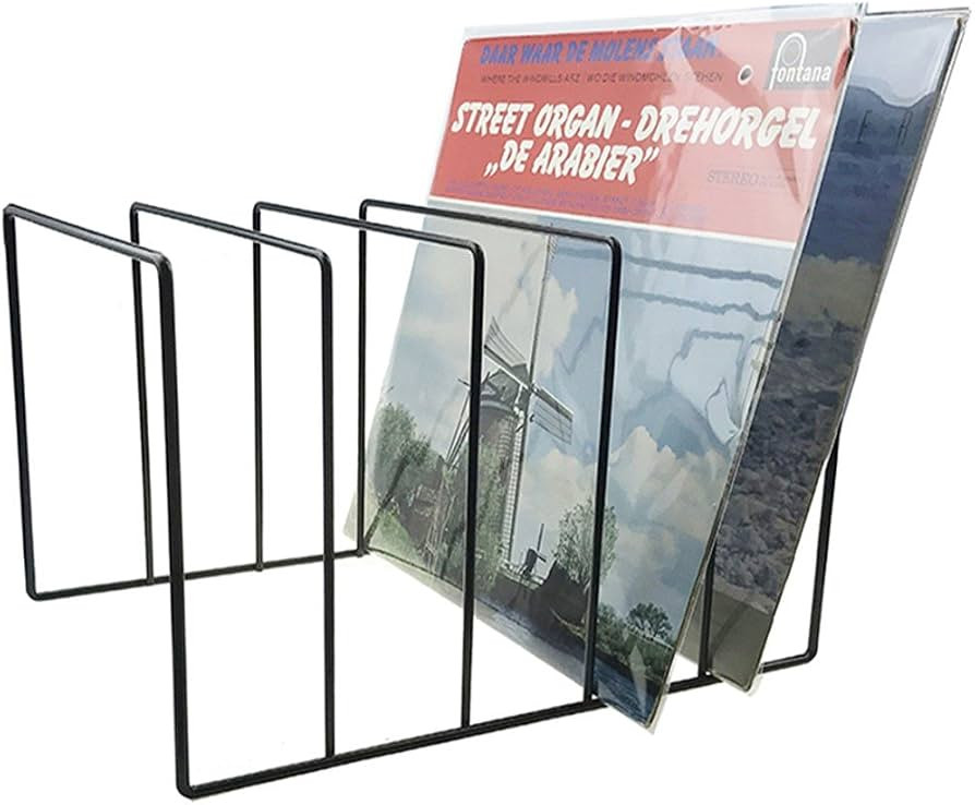 Record-Happy Vinyl Record Storage Holder Stand \u2013 Vinyl Coated Metal Wire Rack Holds up to 50... | Amazon (US)