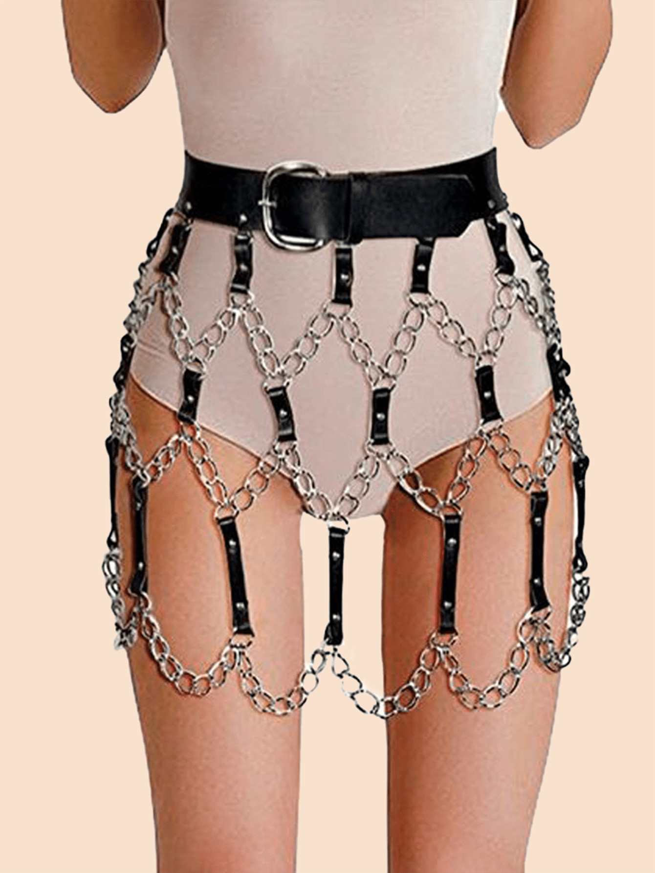 Chain & Studded Decor Belt | SHEIN