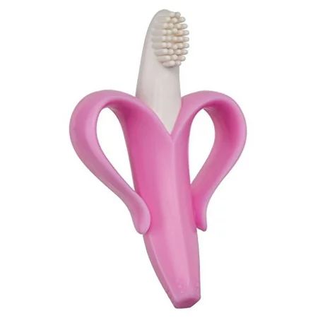 Baby Banana Bendable Training Toothbrush, Pink and White, Infant | Walmart (US)