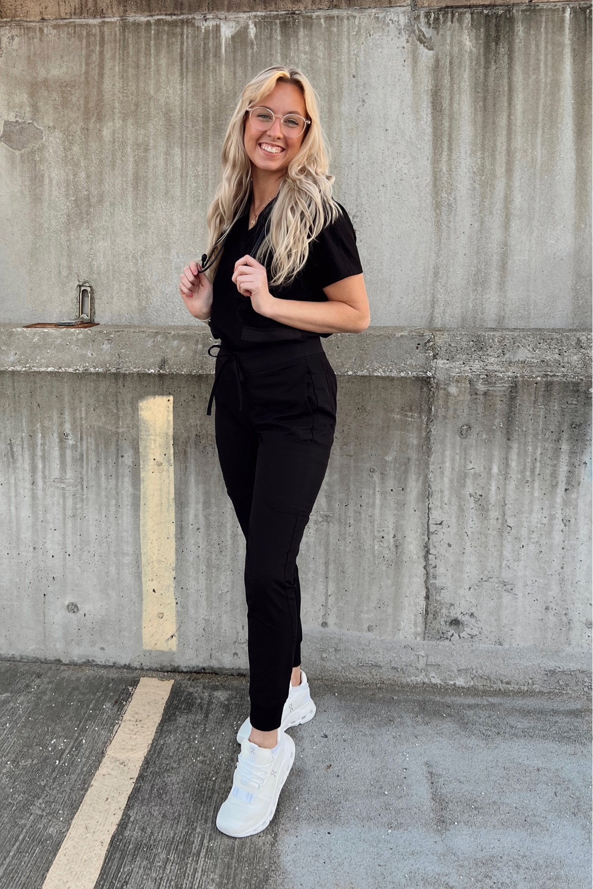 Post workout OOTD - Black Scuba Joggers with embroidered