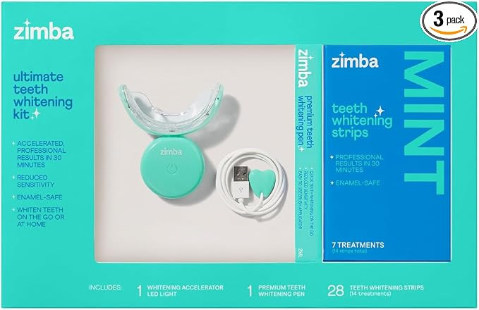 New Zimba Ultimate Whitening Kit | Cordless LED Accelerator Light, Whitening Strips, and Whitenig... | Amazon (US)