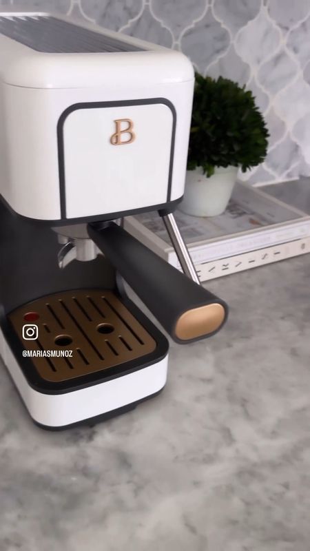 Loving my Beautiful by Drew espresso machine!! 

If you buy the espresso machine don’t forget to TAKE OFF THE RED PLUG on the bottom of the water reservoir.  The instructions are not clear and I only learned this from a TikTok 😂

#LTKxWalmart #LTKHome #LTKVideo