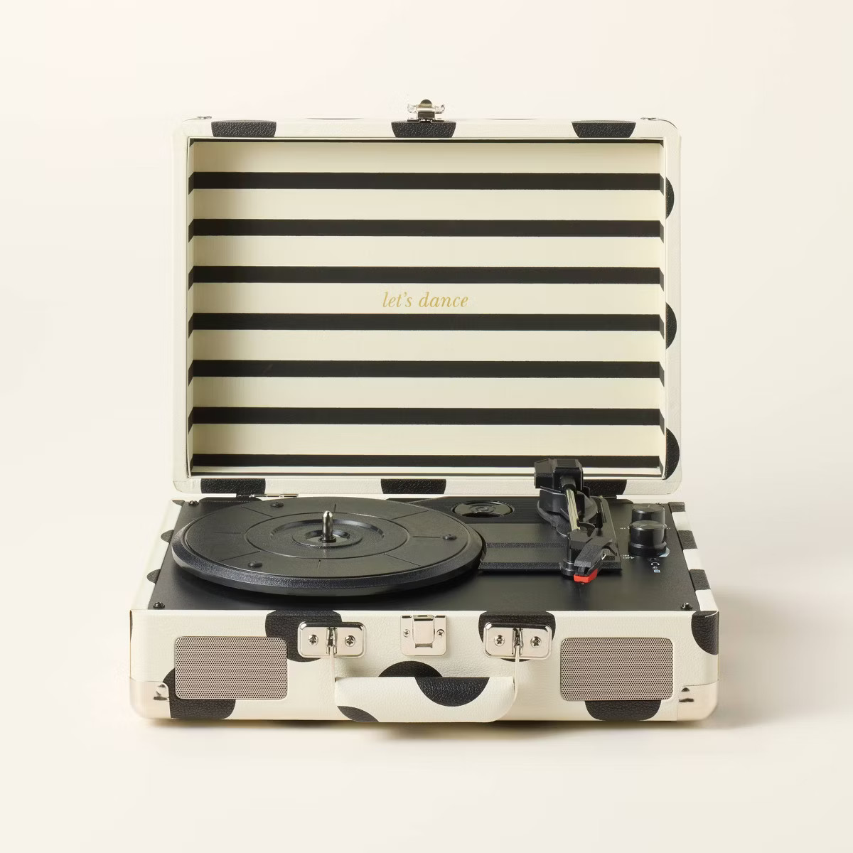 Polka Dot Portable Record Player Cream/Black - kate spade new york x Target | Target
