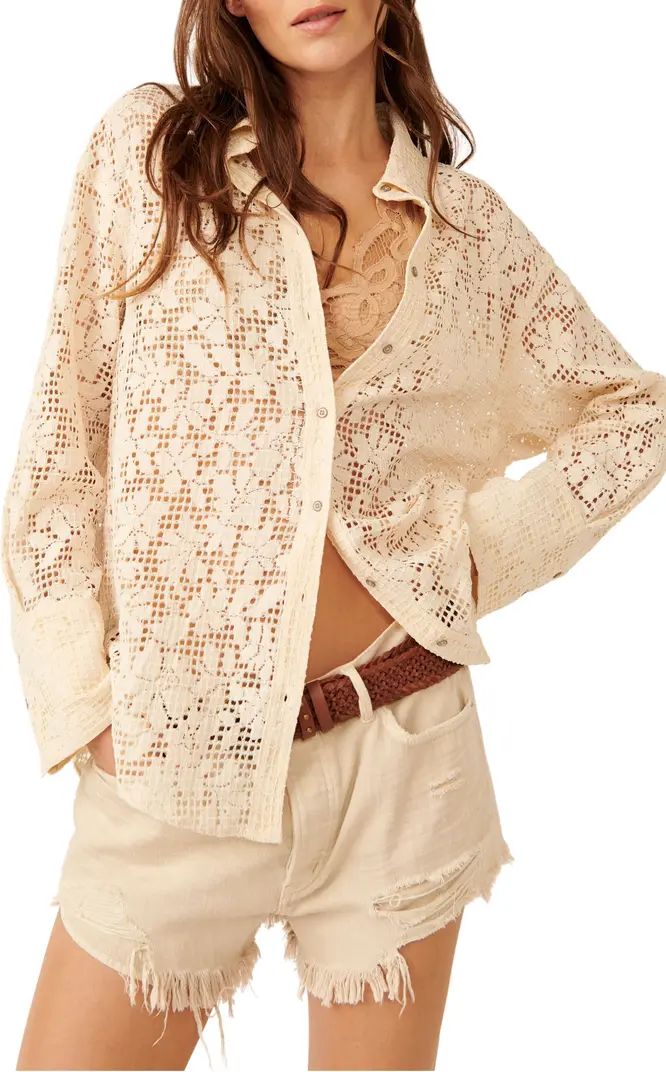 In Your Dreams Lace Button-Up Shirt | Nordstrom