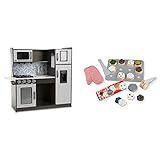 Melissa & Doug Wooden Chef’s Pretend Play Toy Kitchen with “Ice” Cube Dispenser – Charcoal & Slice a | Amazon (US)