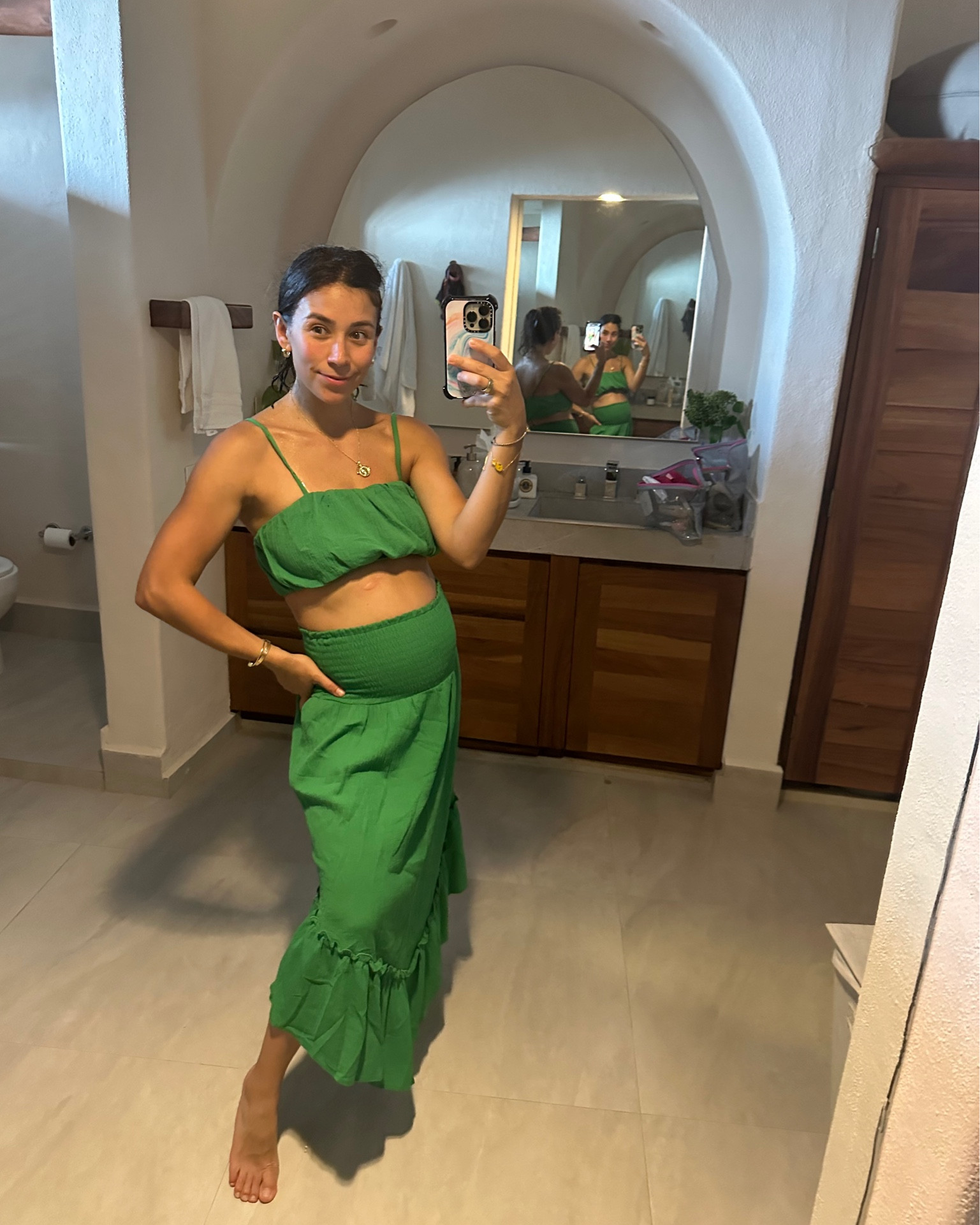 Green matching set for dinner 

#LTKtravel #LTKstyletip #LTKbump