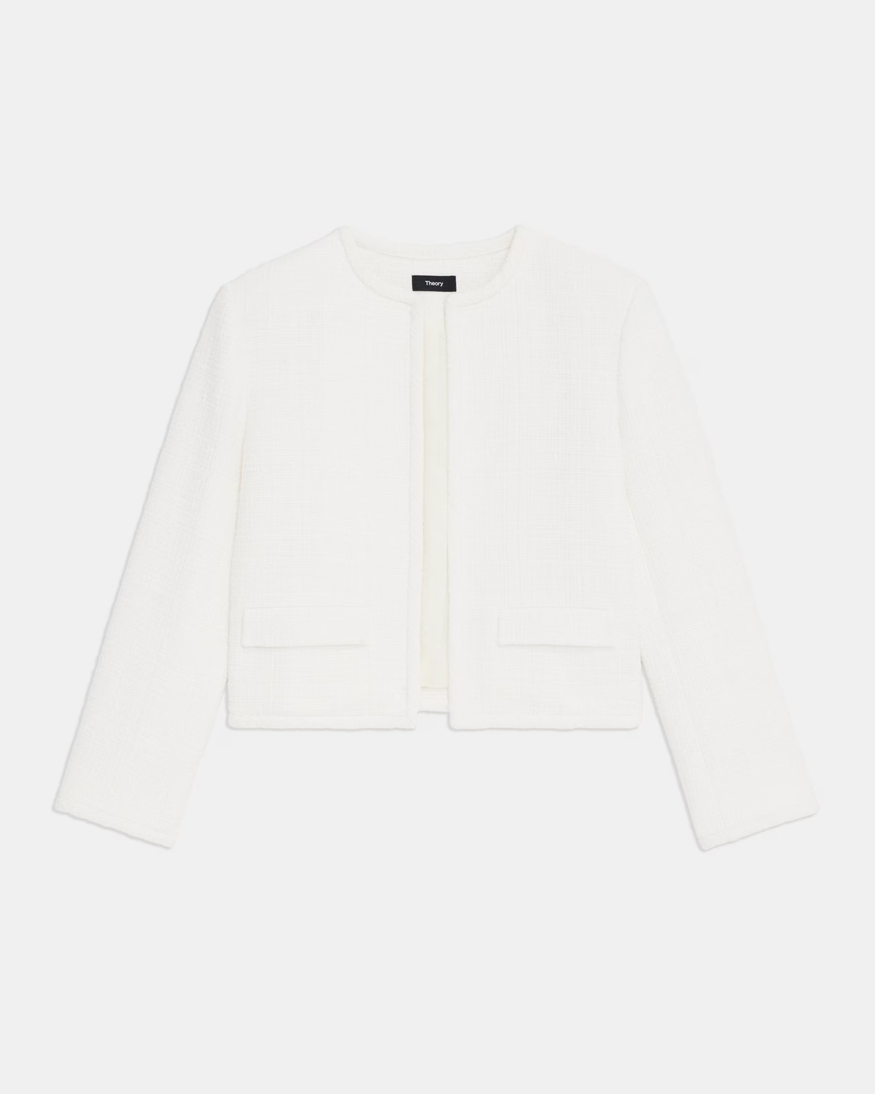 Cropped Jacket in Cotton Tweed | Theory