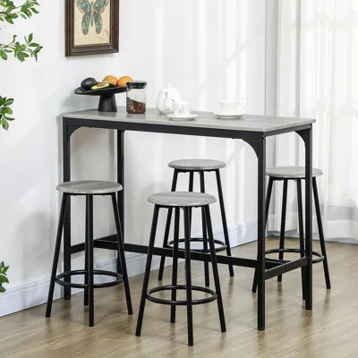5 Pieces Dining Table Sets, with Fixed Table | Wayfair North America