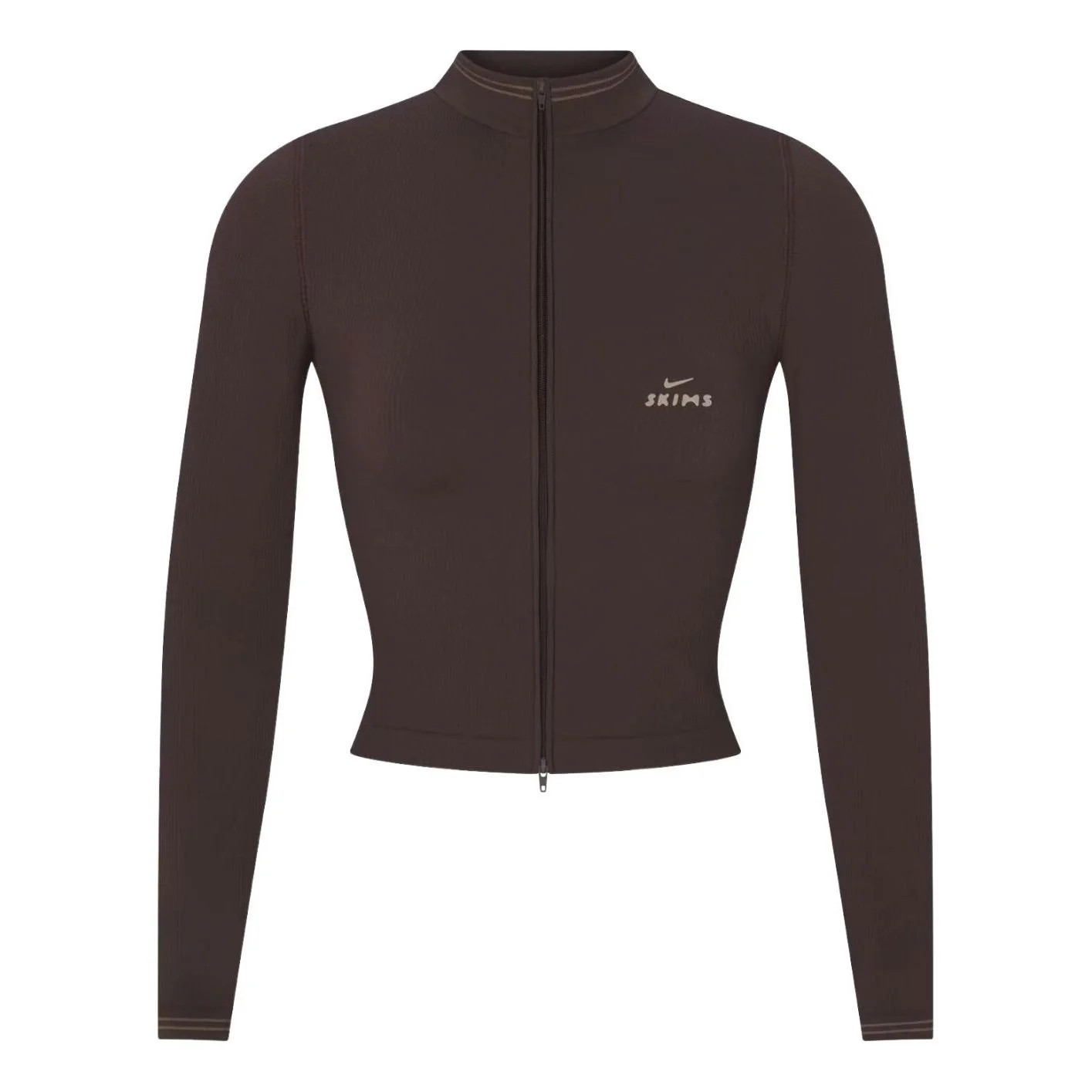 (WMNS) Nike x SKIMS Ribbed Seamless Zip Up Crop Jacket 'Phoenix' TPLSL11145W-PHR | KICKS CREW