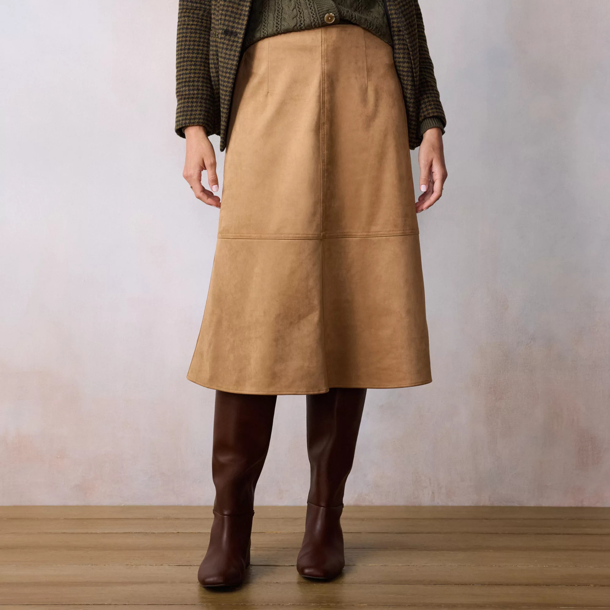 Women's LC Lauren Conrad Seamed Button Front Midi Skirt | Kohl's