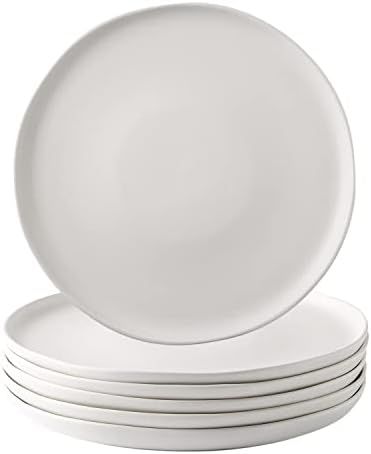 AmorArc Ceramic Dinner Plates Set of 6, Wavy Rim 10.5 Inch Stoneware Dish Set, Large Dinnerware P... | Amazon (US)