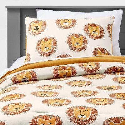 Lions Cotton Comforter Set Yellow - Pillowfort™ | Target