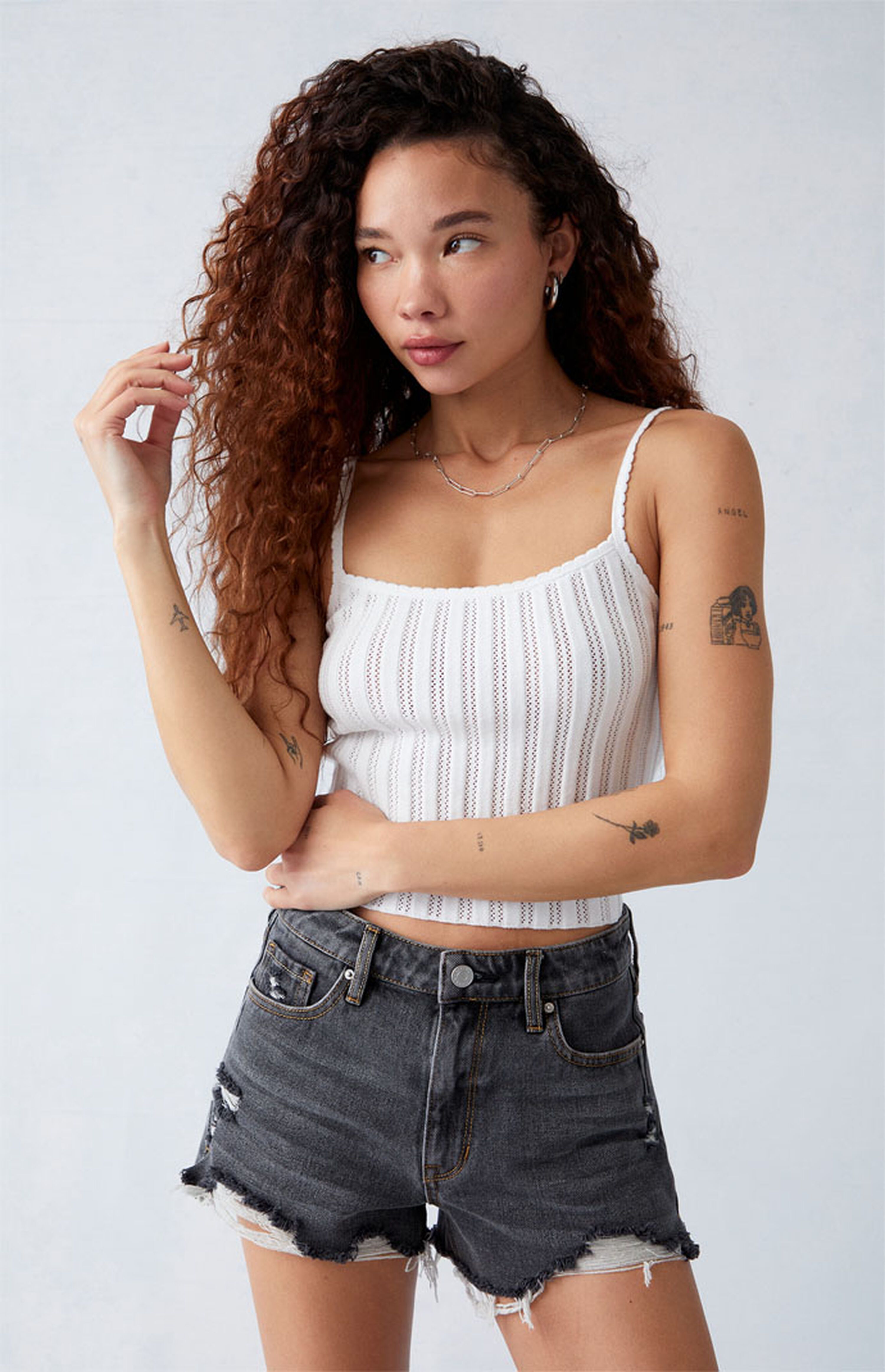 PacSun Faded Black Ripped High Waisted Denim Festival Shorts | PacSun