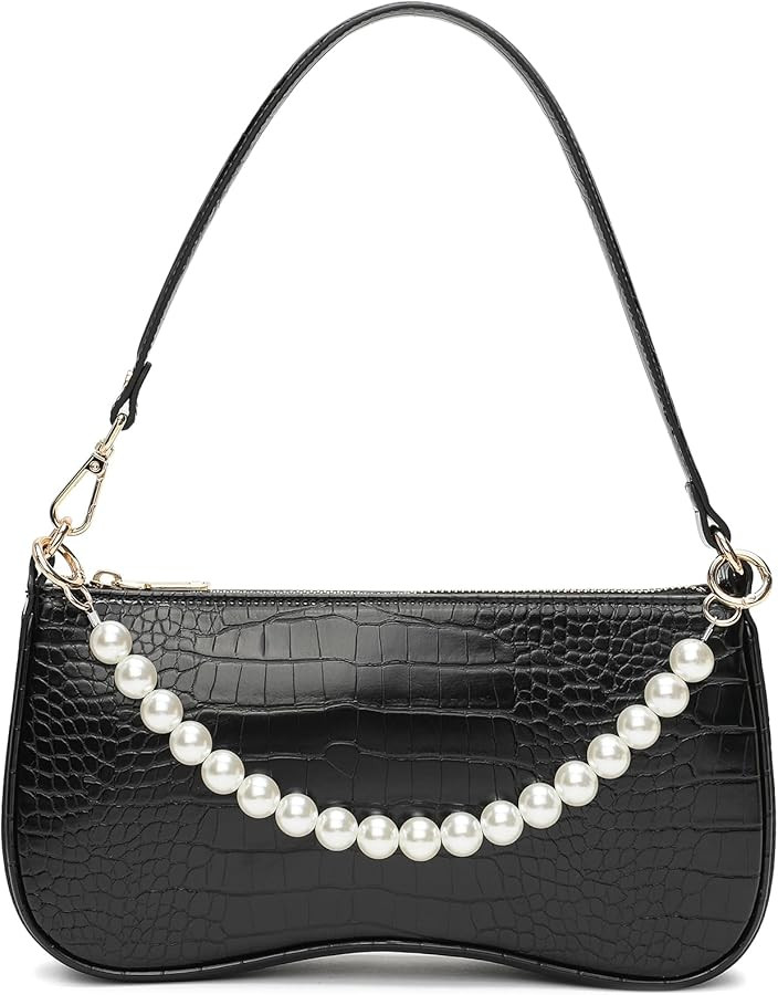 Keyli Shoulder Bag for Women Crocodile Pattern Leather Handbags Trendy Casual Zip Closure Clutch ... | Amazon (US)