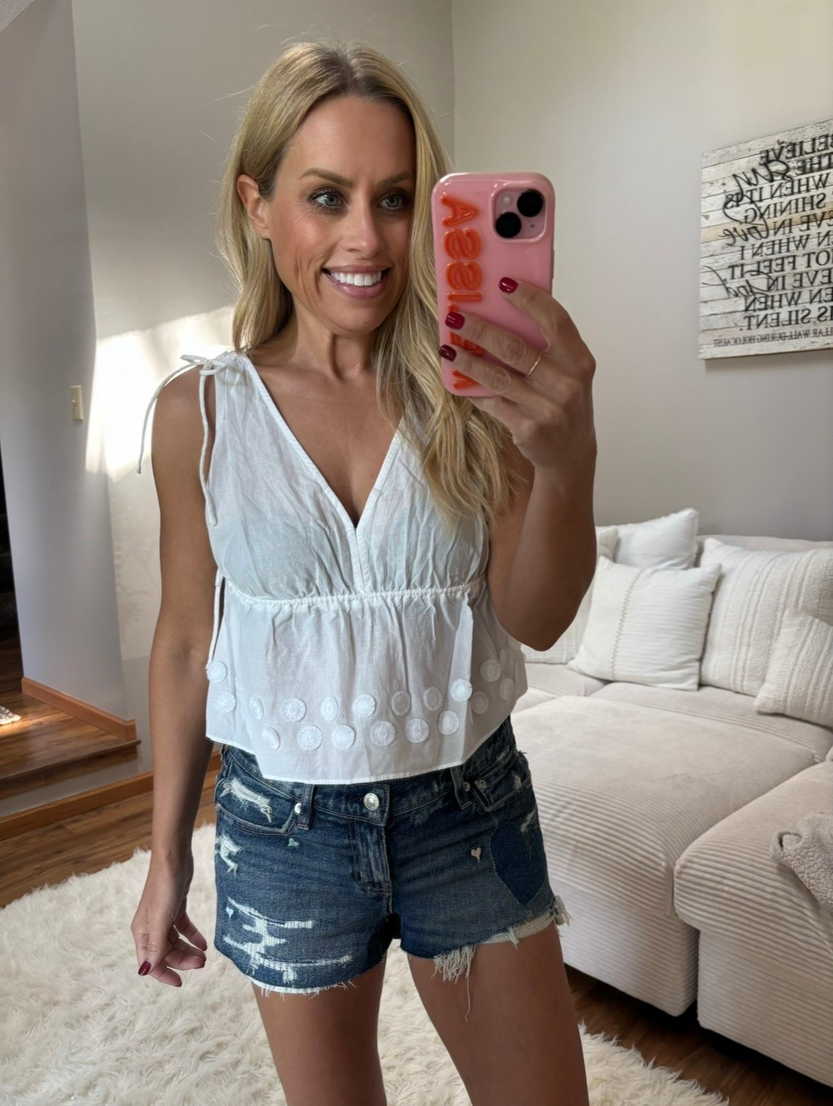 This top from 🎯 would also be perfect as a cover-up situation - super light, almost gauzy, with ties up the sides and shoulders. #ad

#LTKOver40 #LTKmomlife