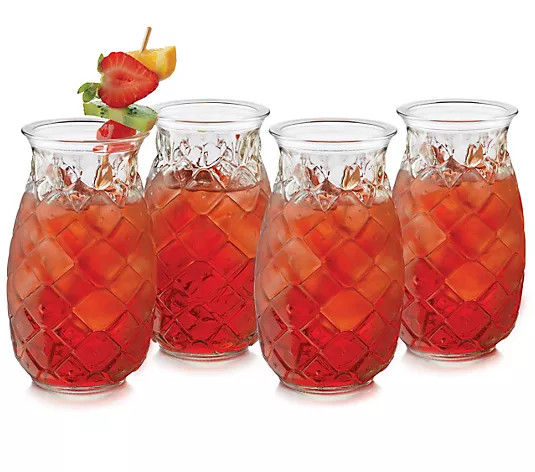Make Your Selection: Libbey Set of 4 Tiki Pineapple Glasses | QVC