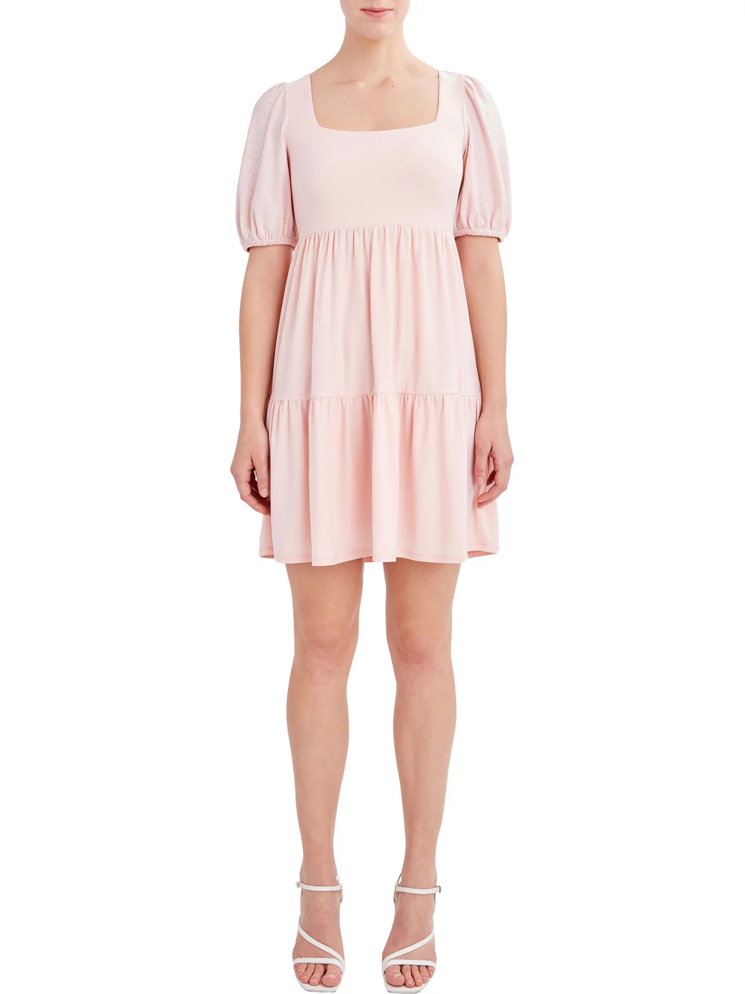 BCBG Paris Women's Knit Eyelet Sleeve Dress | Walmart (US)