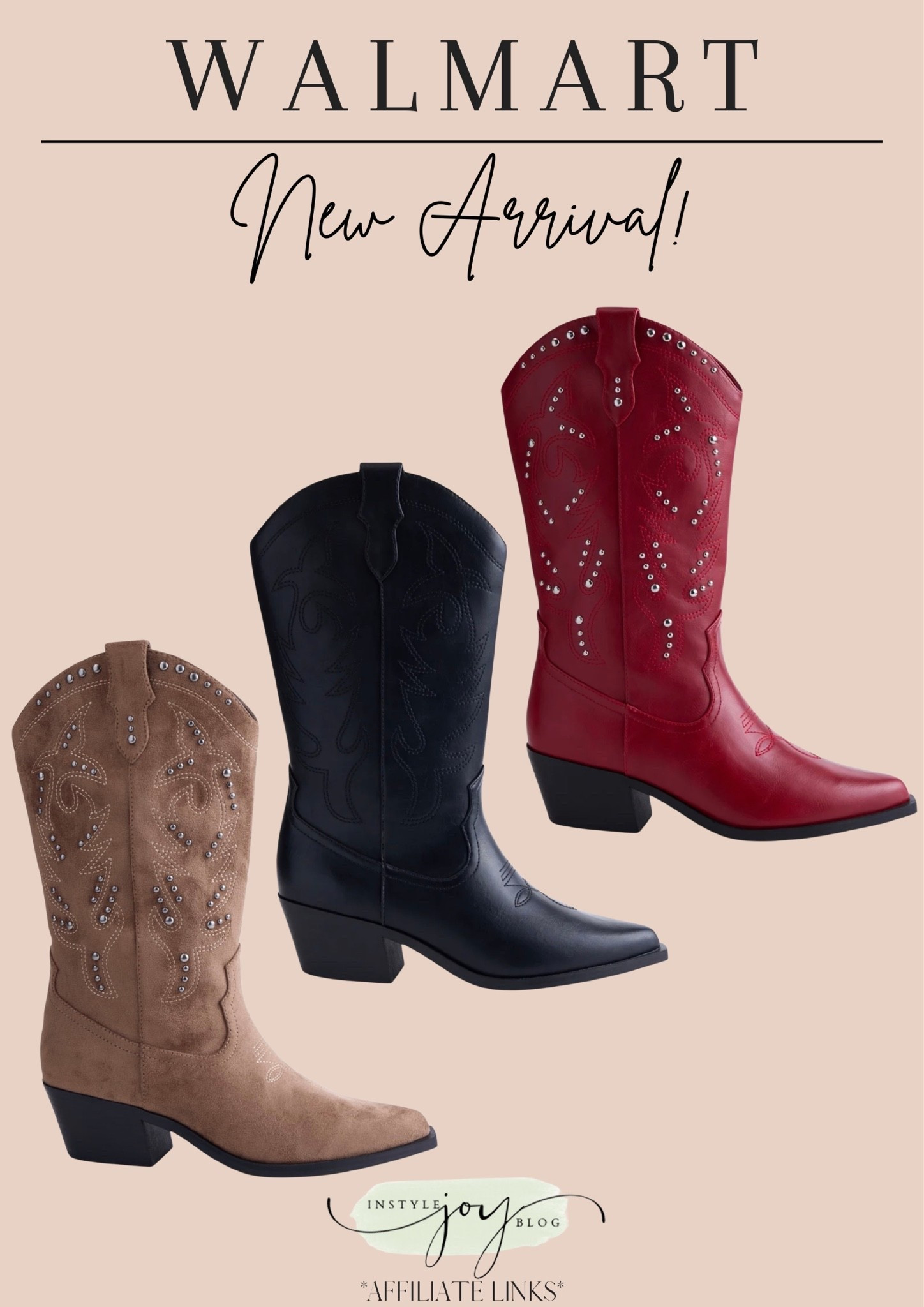 Walmart✨ No Boundaries Women's Studded Cowboy Boots 

Country concert outfit / Nashville outfit

#LTKootd #LTKWedding #LTKTravel