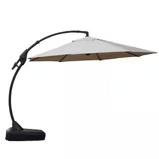12 ft. Cantilever Umbrella Large Outdoor Heavy-Duty Offset Hanging Patio Umbrella with Base in Be... | The Home Depot