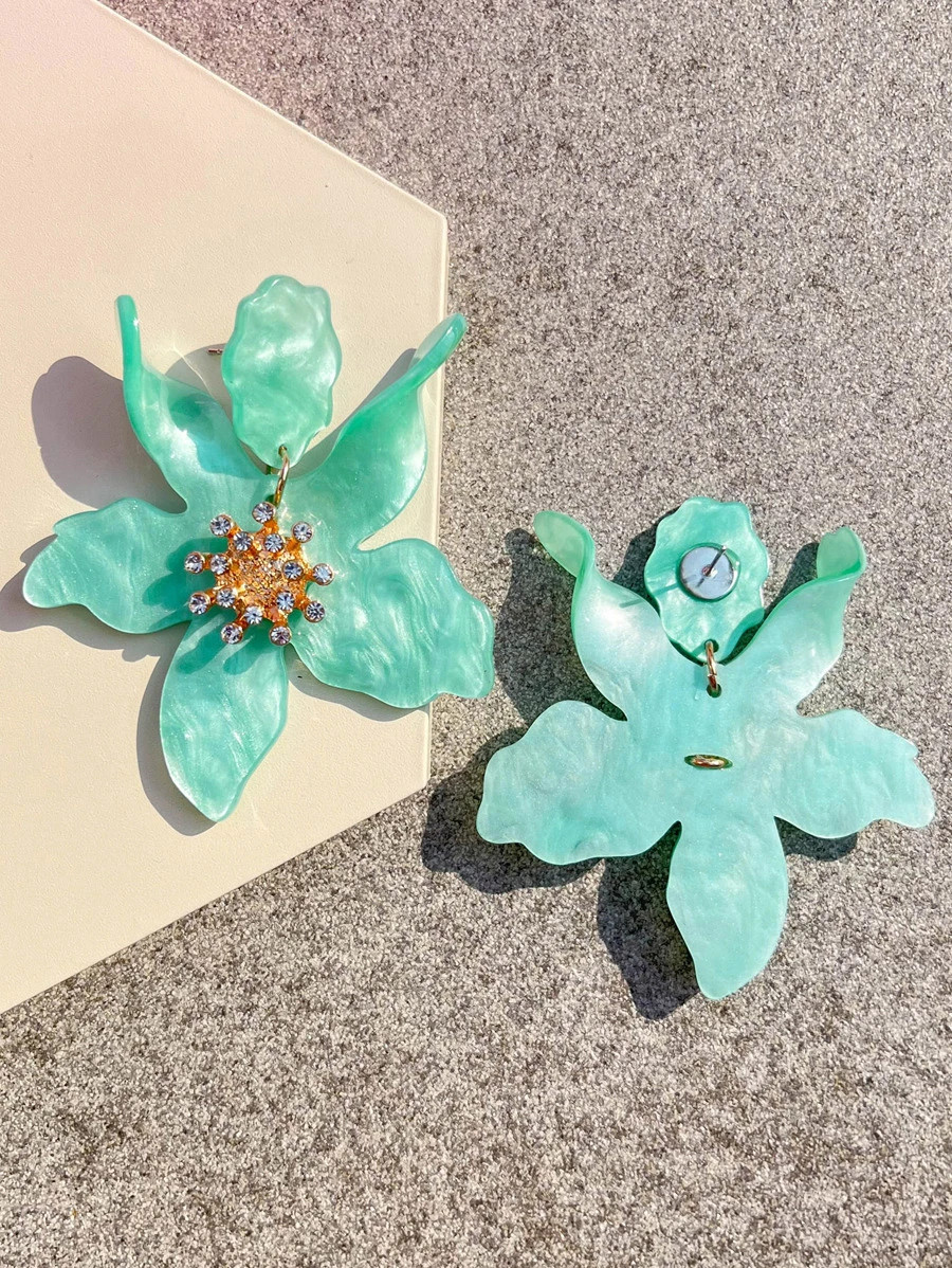 Rhinestone Decor Flower Drop Earrings | SHEIN