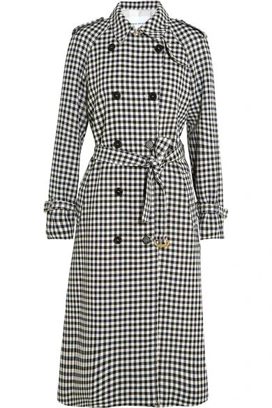 Sonia Rykiel - Checked Wool-crepe Trench Coat - Black | NET-A-PORTER (US)