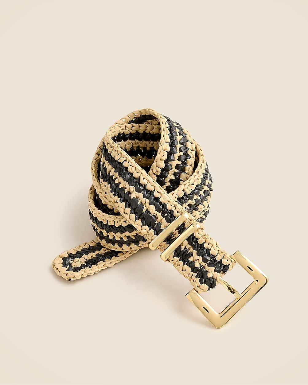 Woven square buckle belt in stripe | J. Crew US