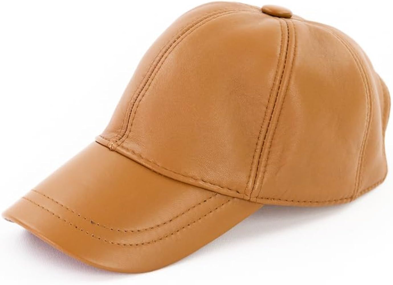 Unisex Genuine Leather Baseball Cap - 100% Lamb Leather Baseball Cap for Men and Women with Adjus... | Amazon (US)