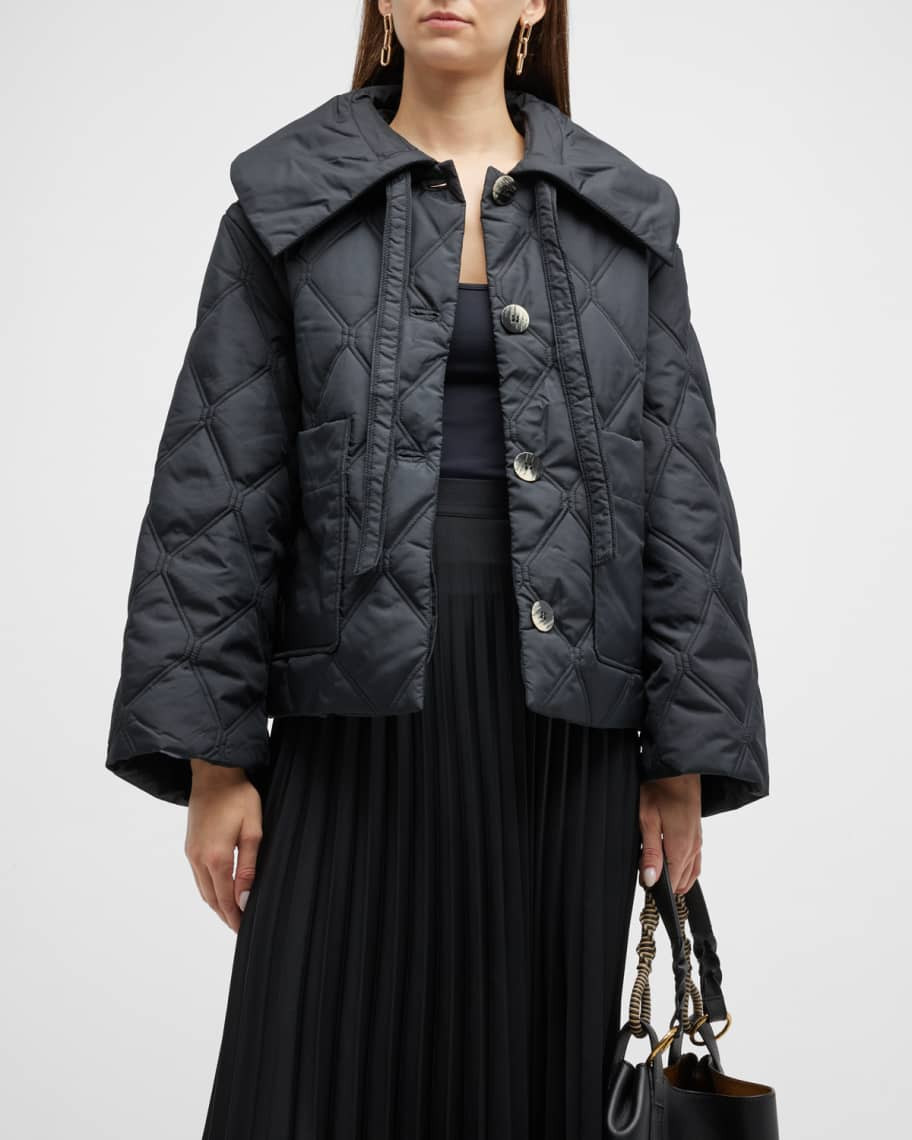 Quilted Oversized Collar Jacket | Neiman Marcus