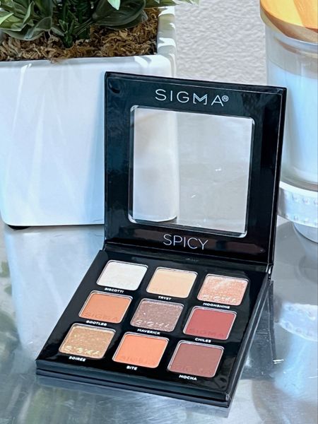 These 9 color eyeshadow palettes from Sigma Beauty are highly pigmented and blend out nicely. I love to travel with a single palette because so many different looks can be created with it. Each one is a mix of mattes and shimmers. This one is called Spicy and it's pretty versatile for all skin tones. #makeupover50 #giftsforher #beautyblogger #springmakeup

#LTKSeasonal #LTKover40 #LTKbeauty