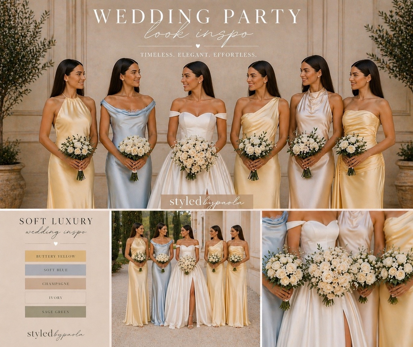 Soft luxury bridesmaid dresses + bridal look 🤍 linking everything in my LTK

#LTKootd #LTKU #LTKWedding