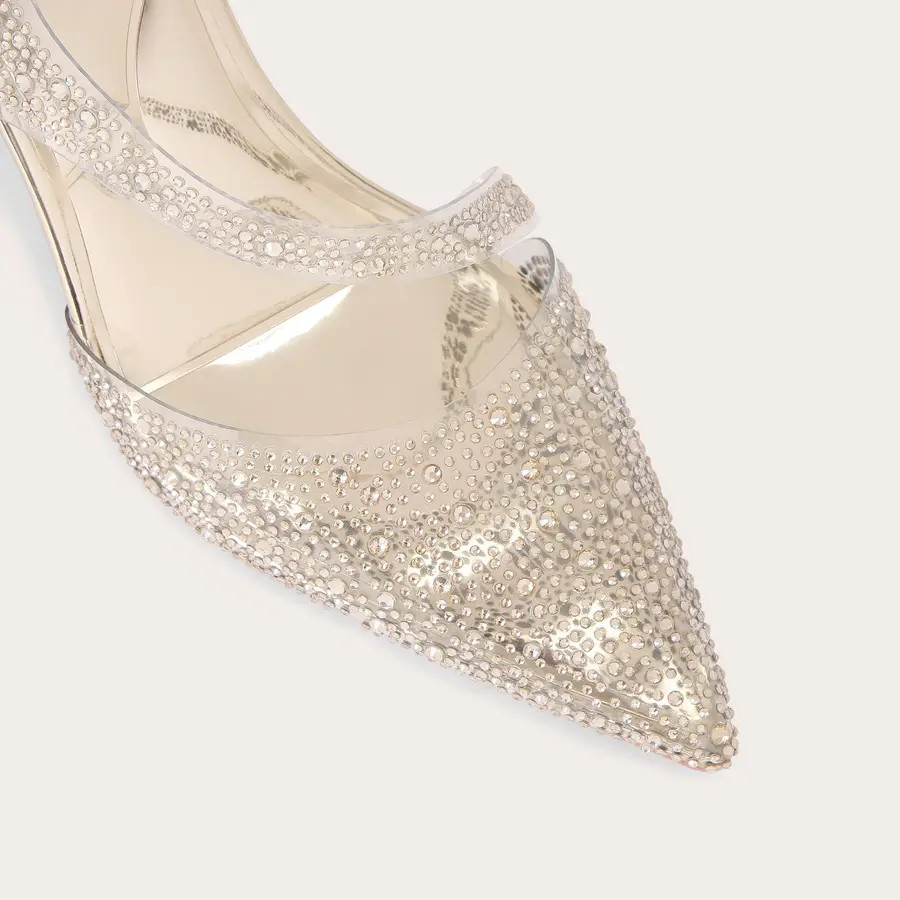 SYMMETRY COURT VINYL 80 Vinyl Gold Heel by CARVELA | Carvela