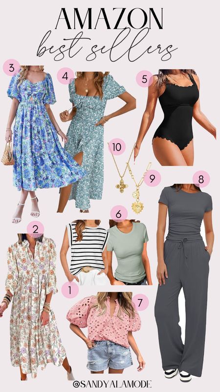 Amazon best sellers | Amazon finds | Amazon fashion | Amazon floral spring dress | Amazon two piece set | Amazon black one piece swimsuit | Amazon gold pendant necklace | pink eyelet 

#LTKstyletip #LTKSeasonal #LTKfindsunder100