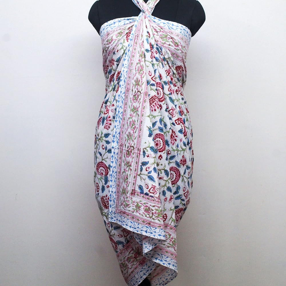 Block Print Sarong Beach Cover Up | Amazon (US)