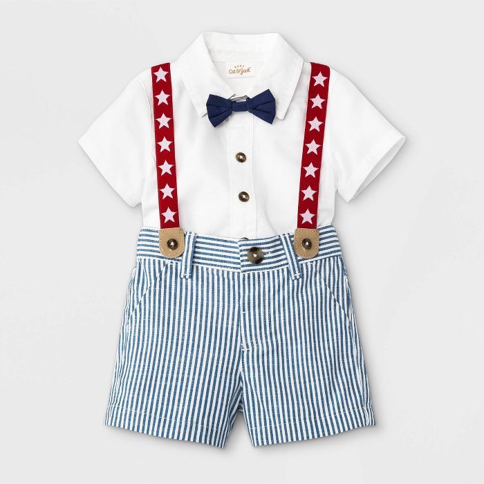 Baby Boys' Americana Star Top & Bottom Set - Cat & Jack™ White | Target