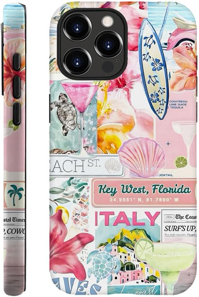 Case for iPhone 15 Pro Max - Slim Fit Anti-Scratch Phone Case for Girl Women - Collage Beach Boar... | Amazon (US)