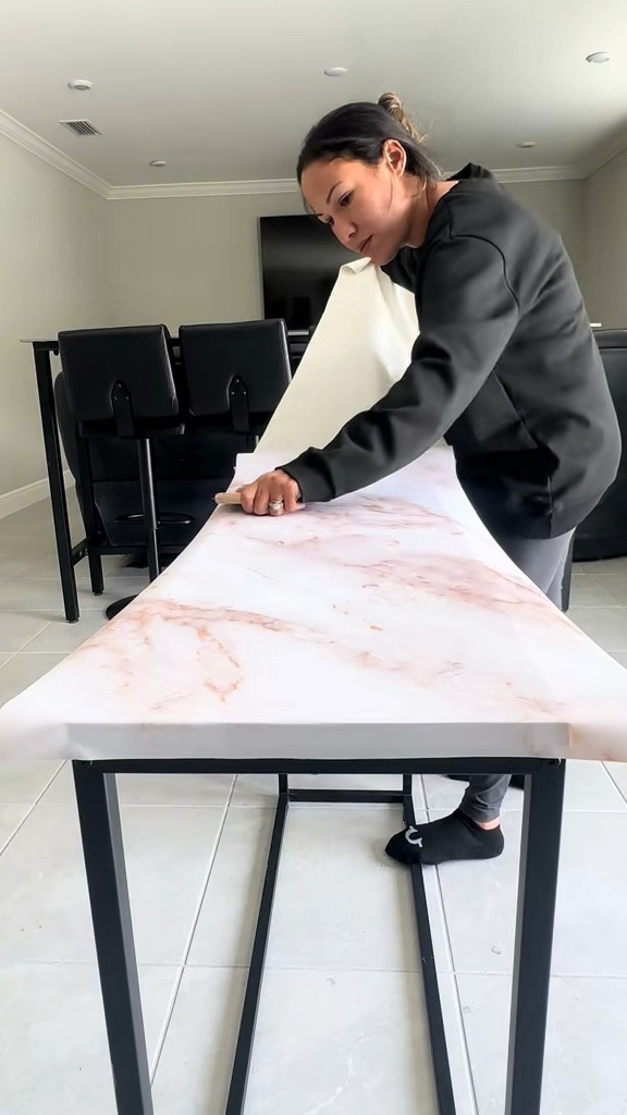 DIY table remodel with stick on marble paper #cohoohome #marblepaper

#LTKHome #LTKFallSale