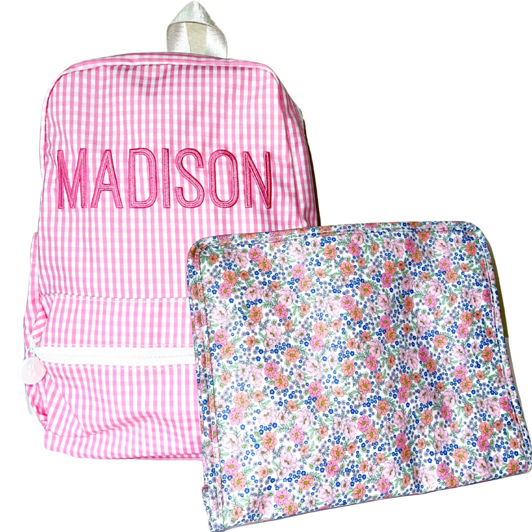 Wipeable Pink Gingham Backpack | Lovely Little Things Boutique