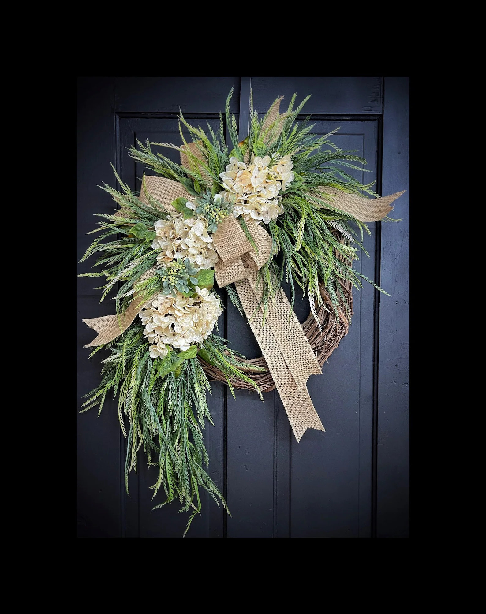 Year Round Wreath, Everyday Wreaths, Hydrangea Wreath, Front Door Wreaths, Farmhouse Decor, House... | Etsy (US)